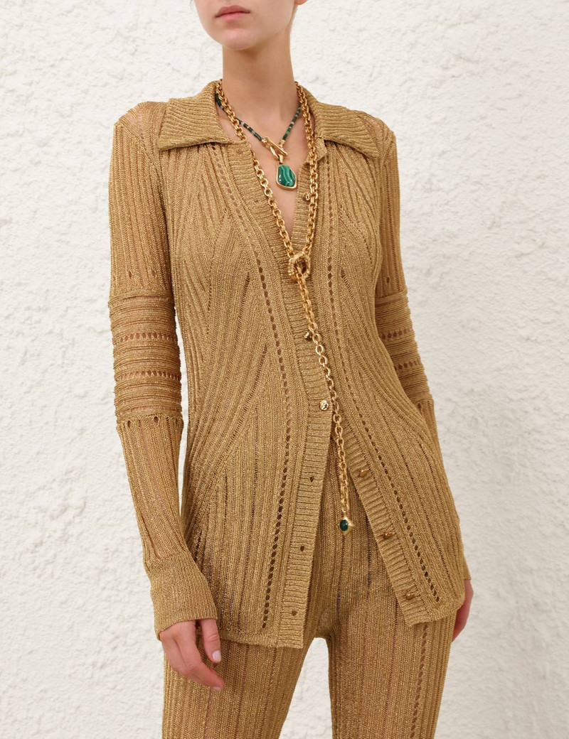 Zimmermann REBELLION METALLIC KNIT SHIRT outlook