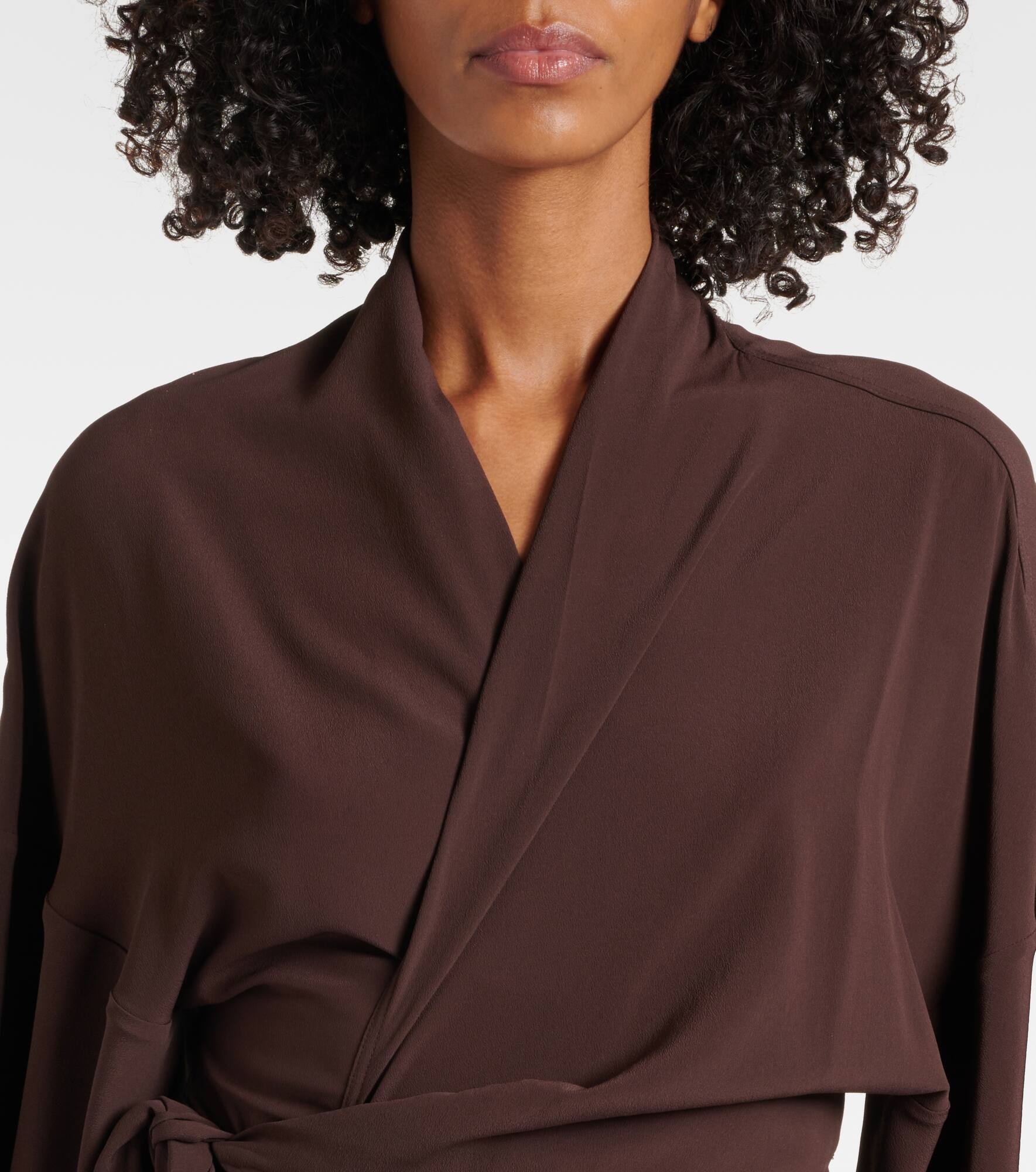 Satin wrap gown - 4