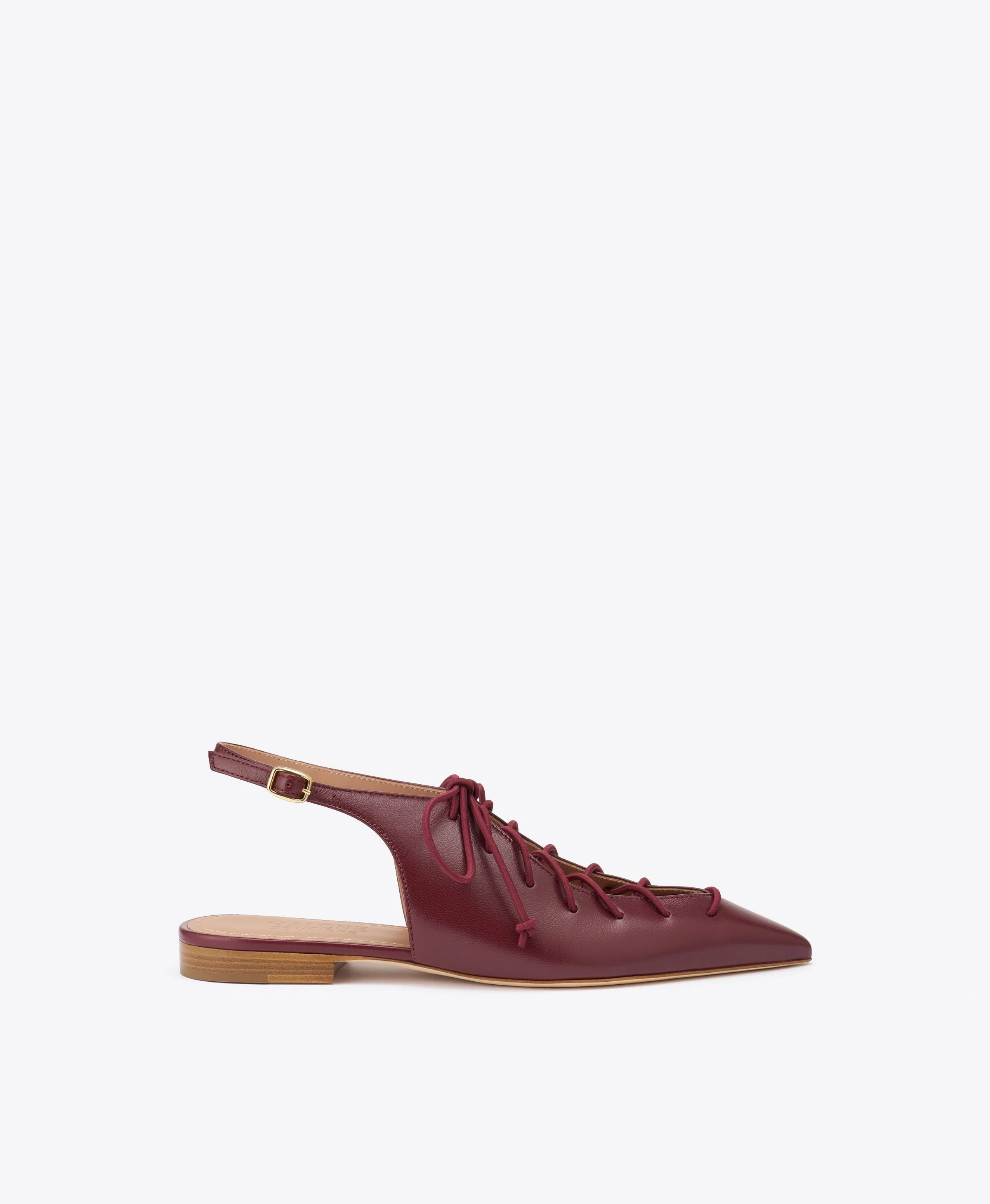 Alia Red Leather Flat Slingbacks - 1