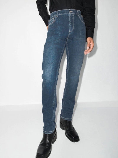 Alexander McQueen embroidered-logo straight-leg jeans outlook