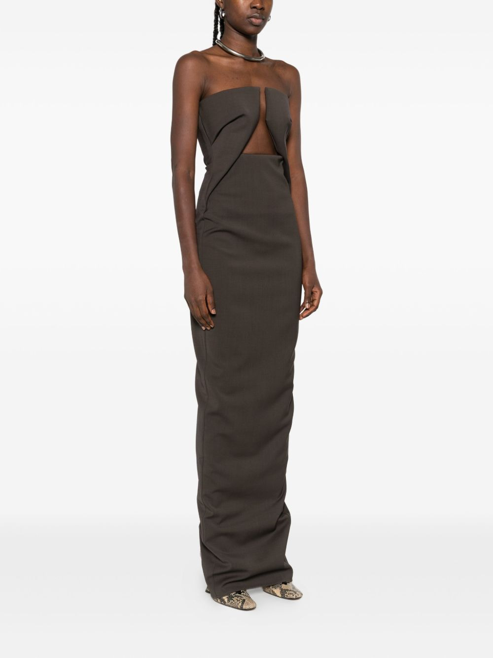 strapless keyhole dress - 3