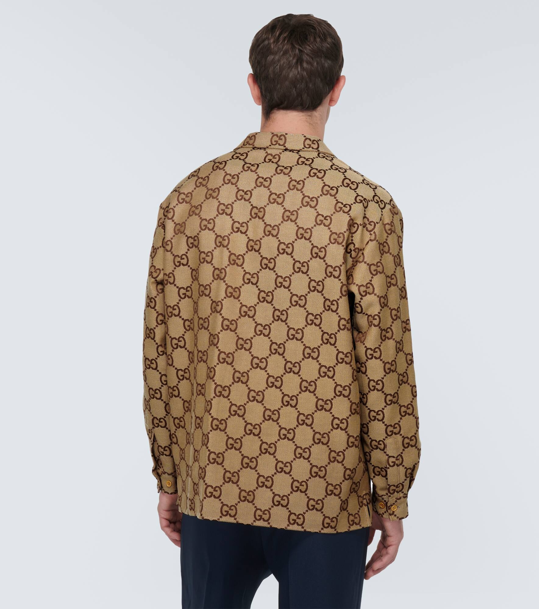 Maxi GG jacquard canvas shirt - 4