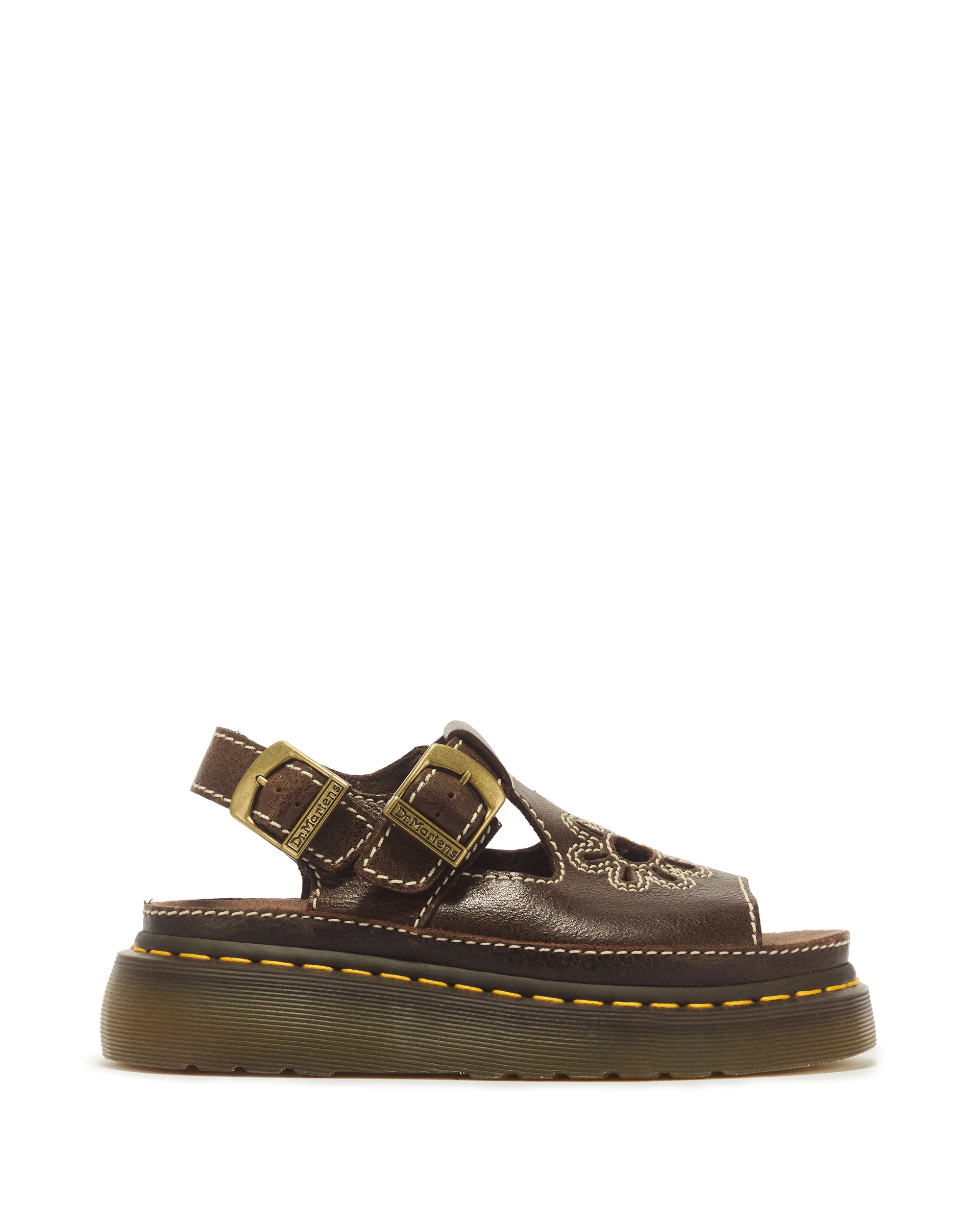 Dunnet Flower Full Grain Leather Sandals - 1
