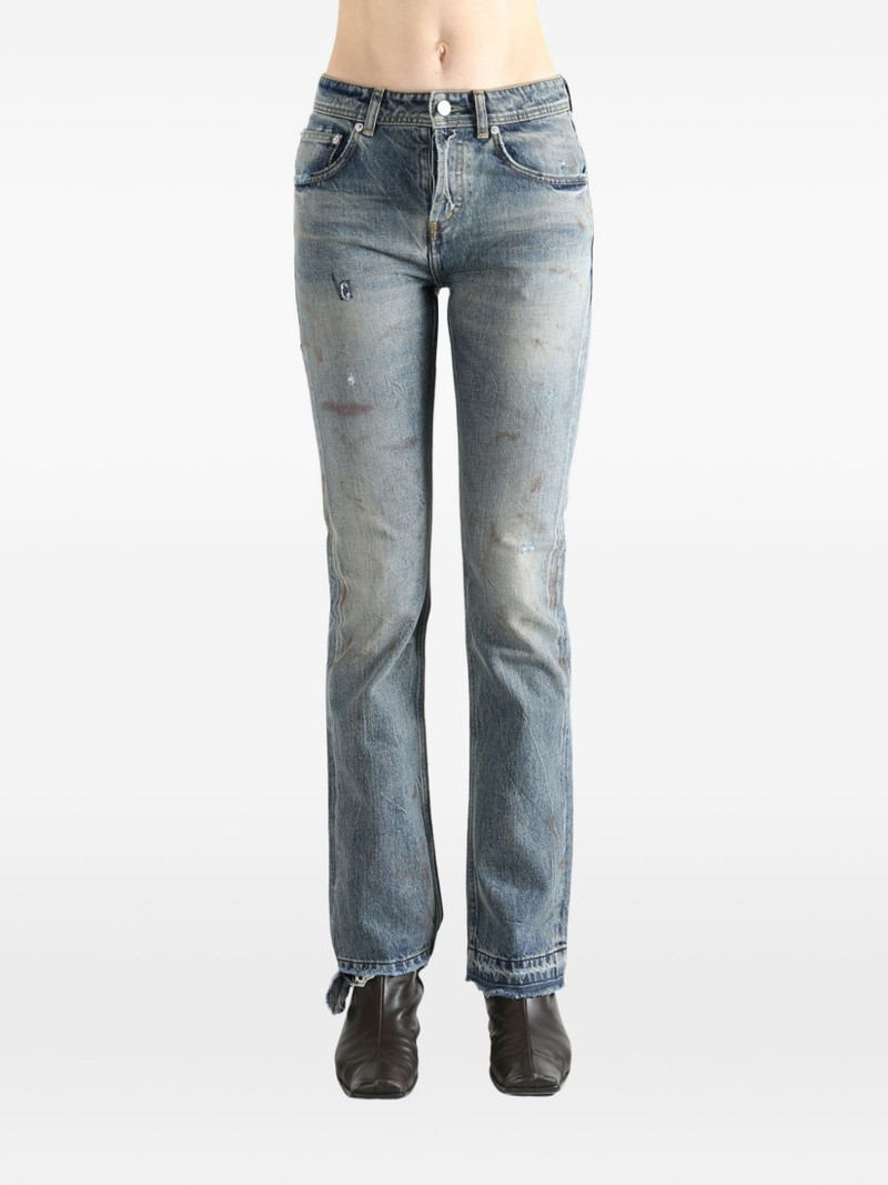 Enfants Riches Déprimés logo-patch distressed denim jeans outlook