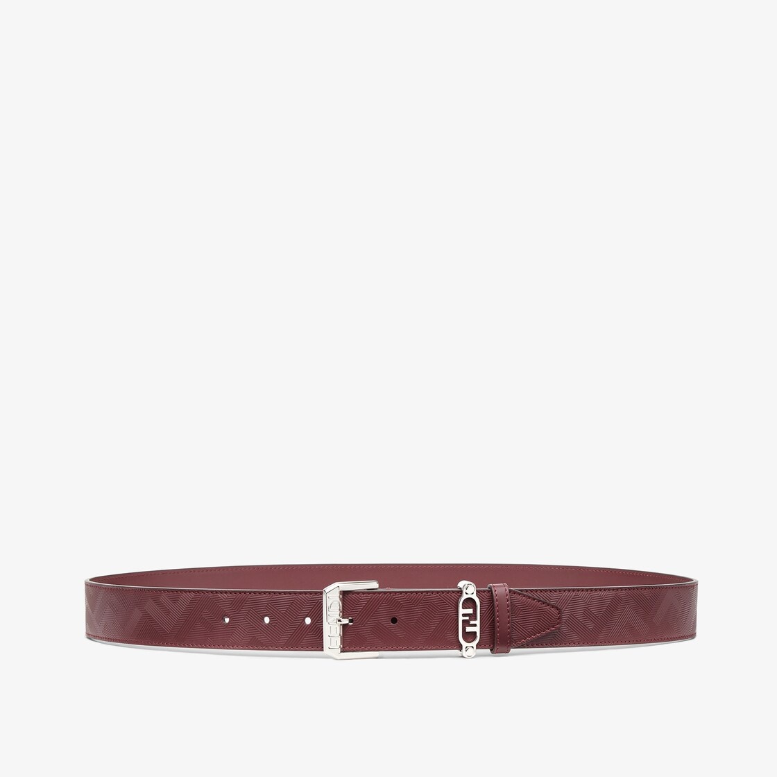 Burgundy leather belt - 1