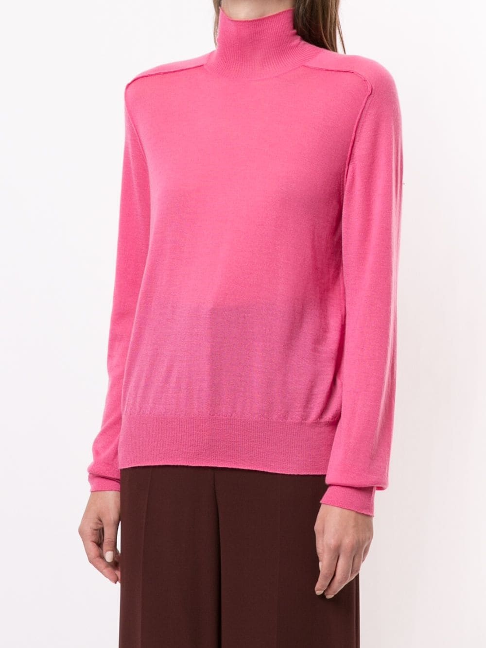 ribbed roll neck jumper - 3