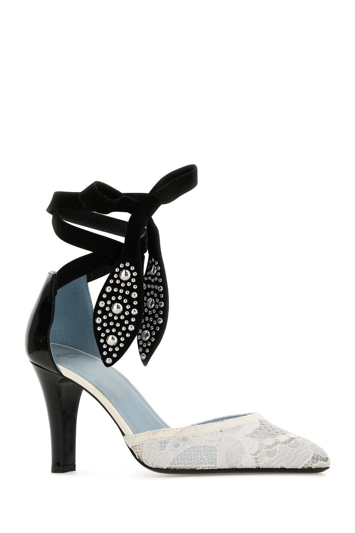 パンプス VALENTINO Two-tone leather Foliefoliage pumps Valentino Two-tone lace and leather Foliefoliage pumps