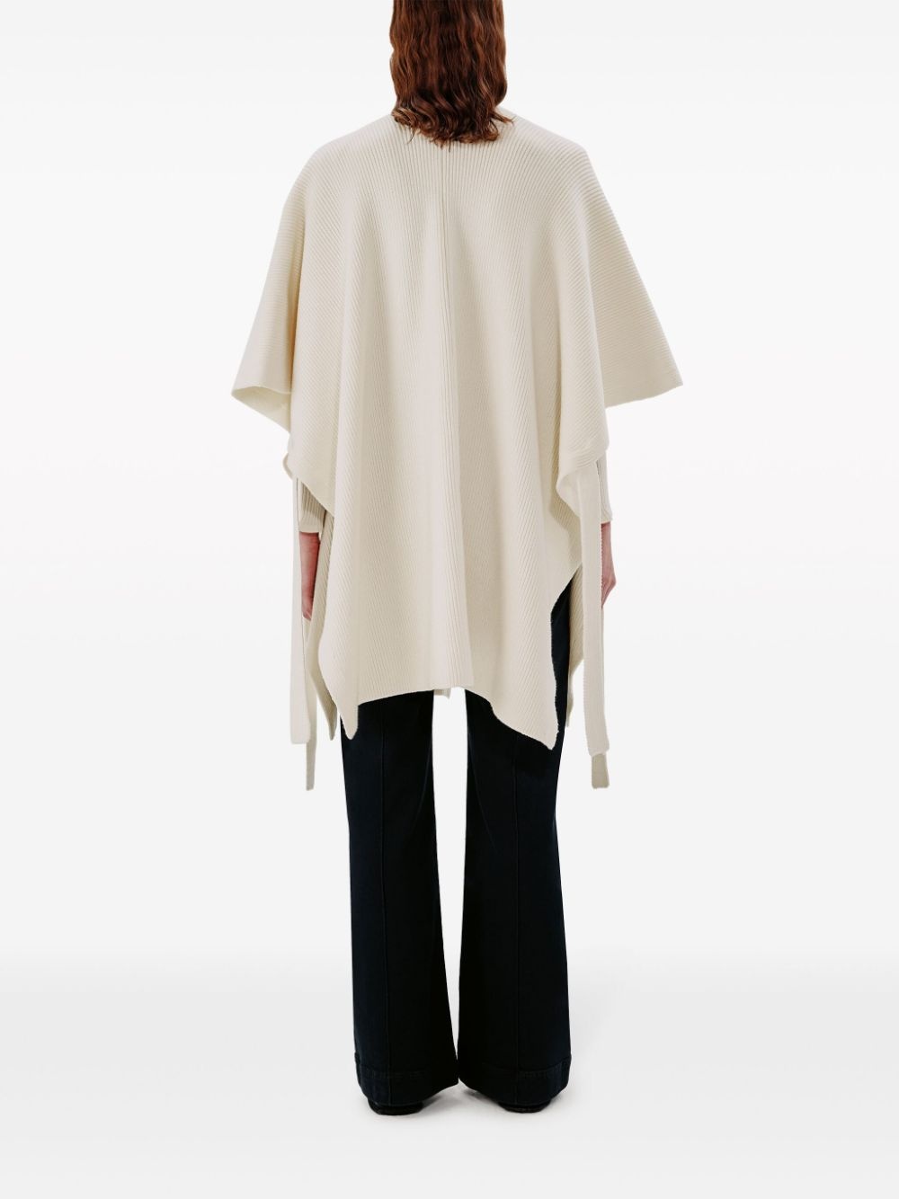 ribbed-knit wool poncho - 4