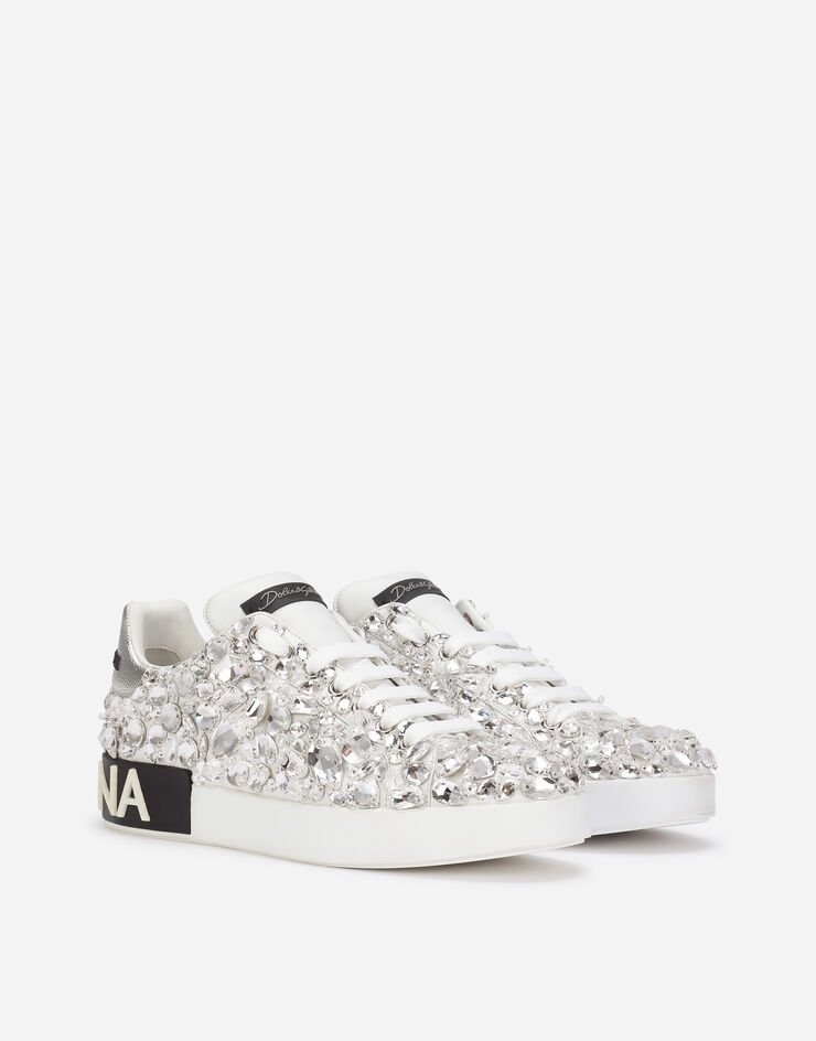 Calfskin nappa Portofino sneakers with all-over embroidery - 2