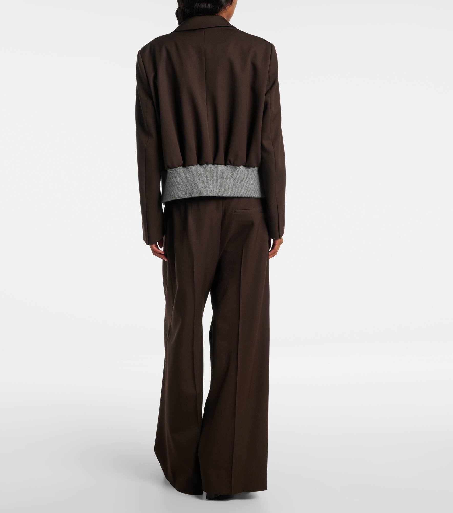 Gathered wool blazer - 3