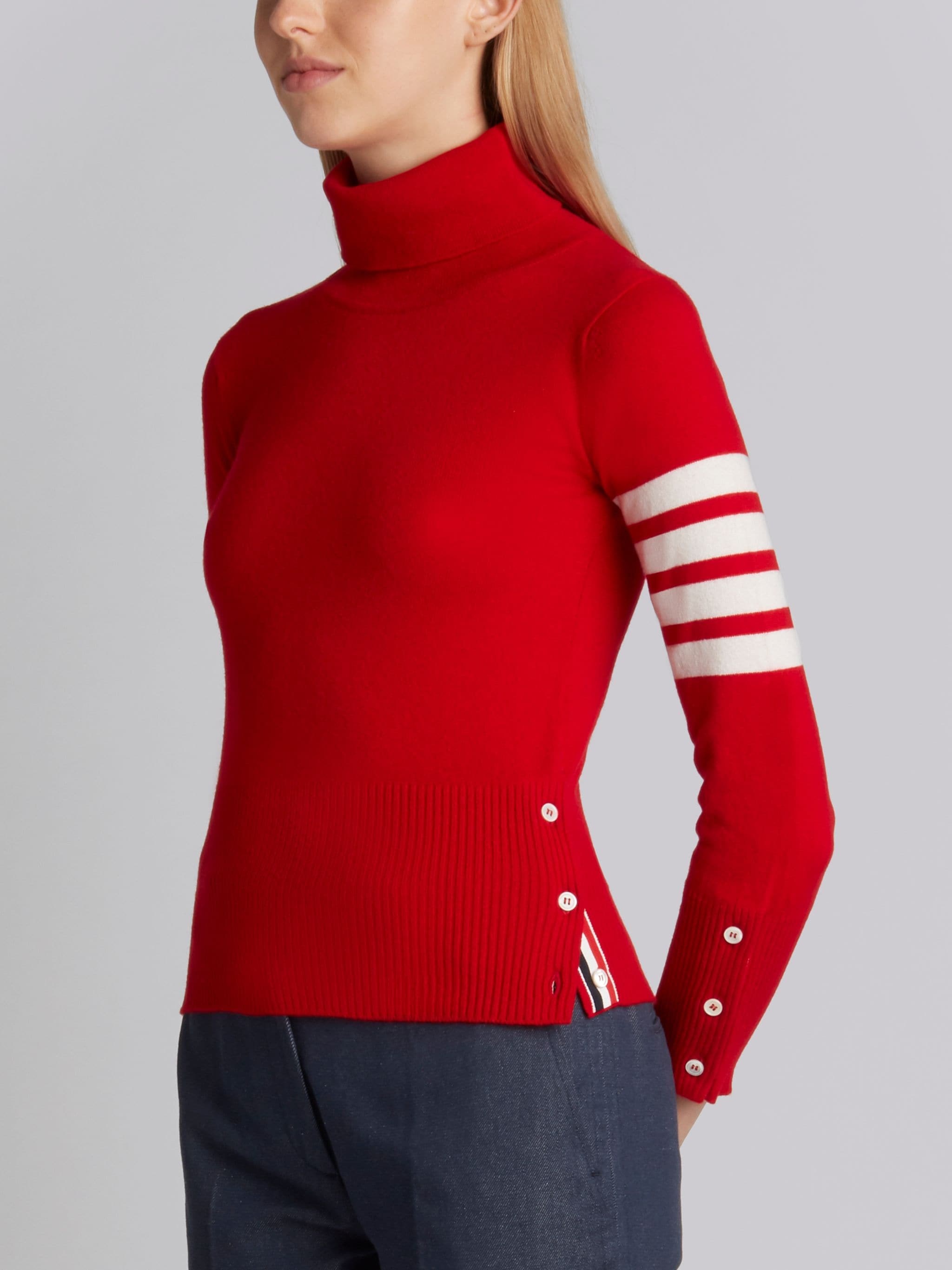 4-Bar Stripe Turtle-Neck Jumper - 4