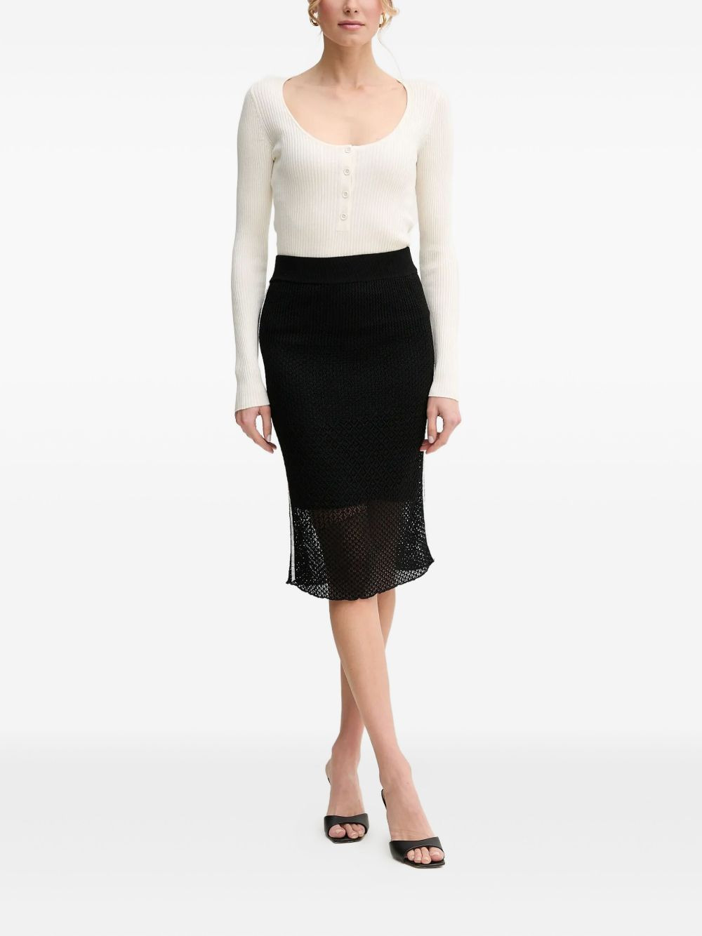 ribbed long-sleeved top - 2