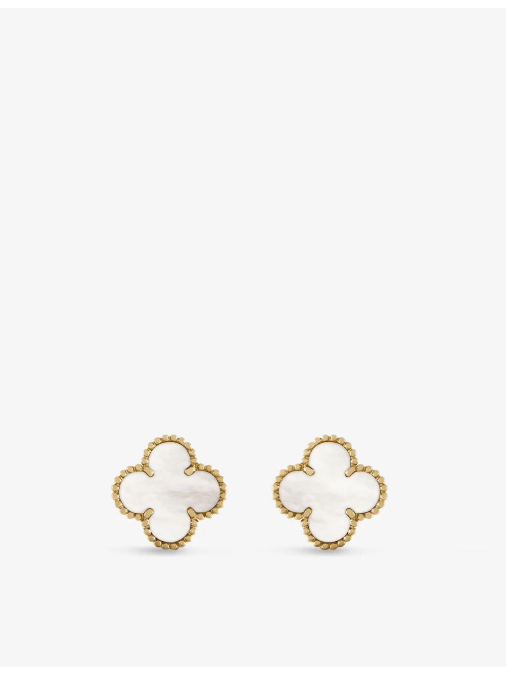 Vintage Alhambra gold and mother-of-pearl earrings - 1