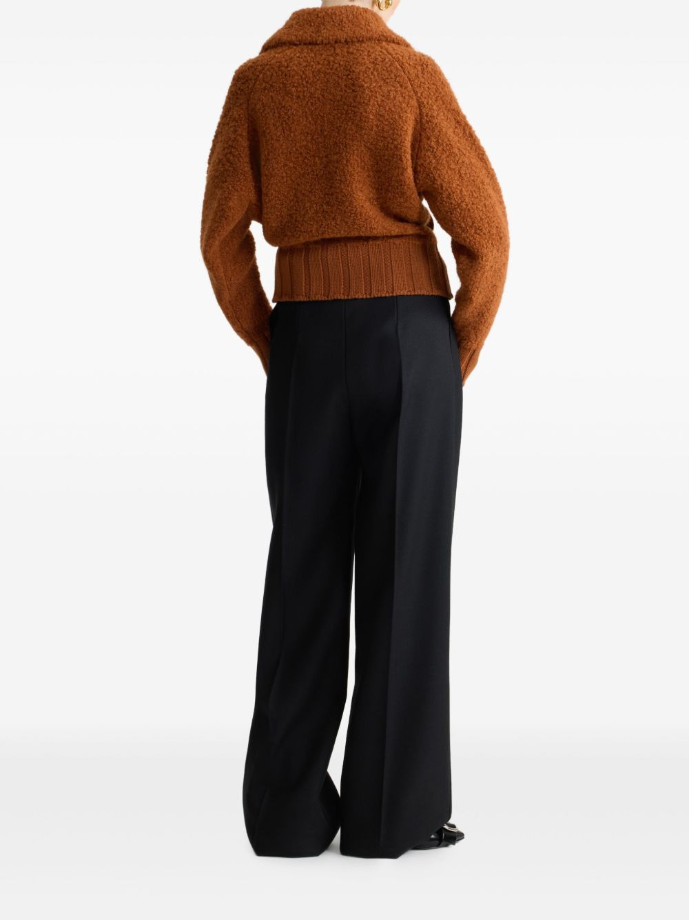 bouclé zip-front jacket - 3