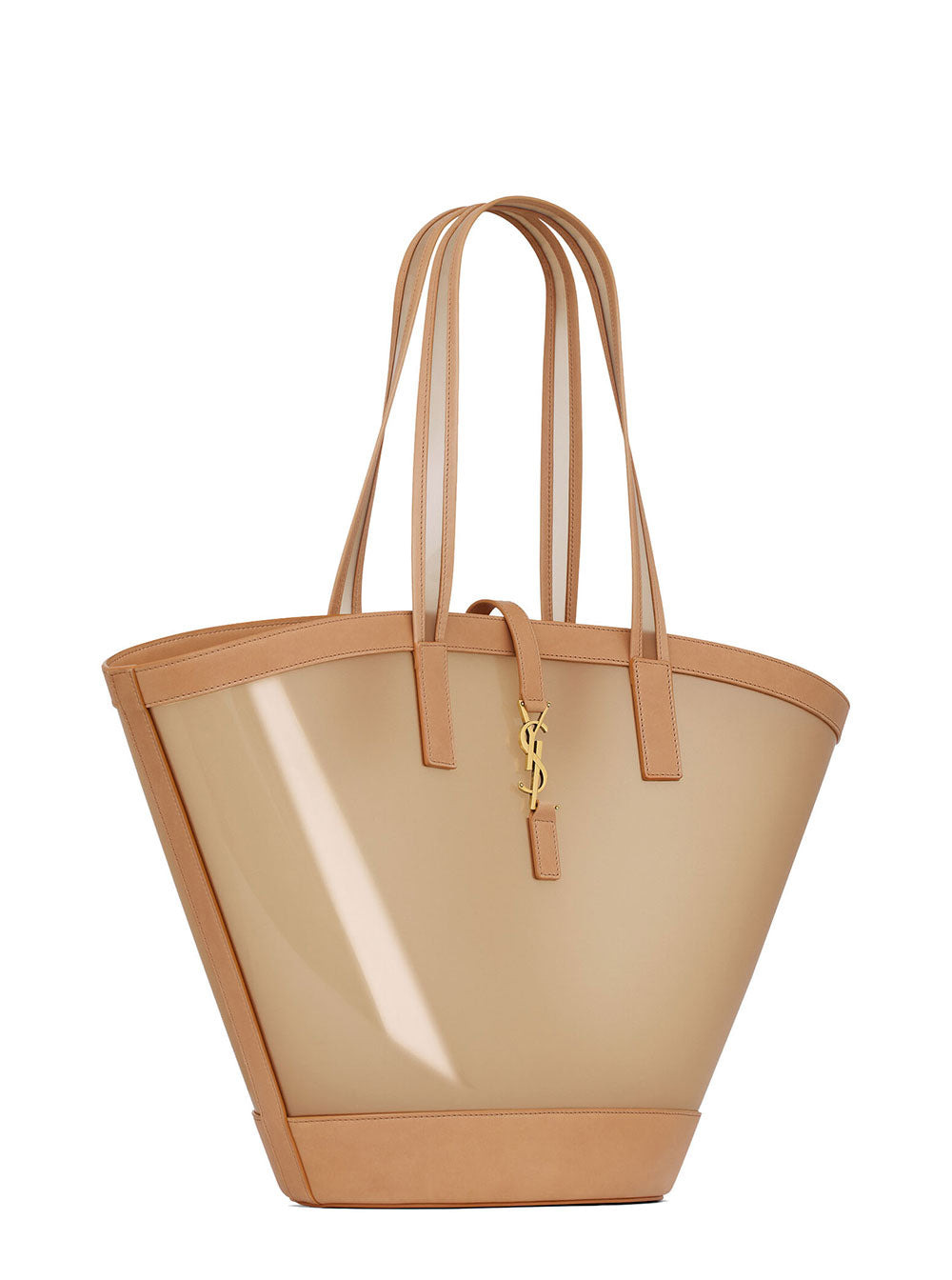 Saint Laurent Women 'Panier Medium' Beige Tote Bag With Cassandre In Vinyl And Leather Woman - 2