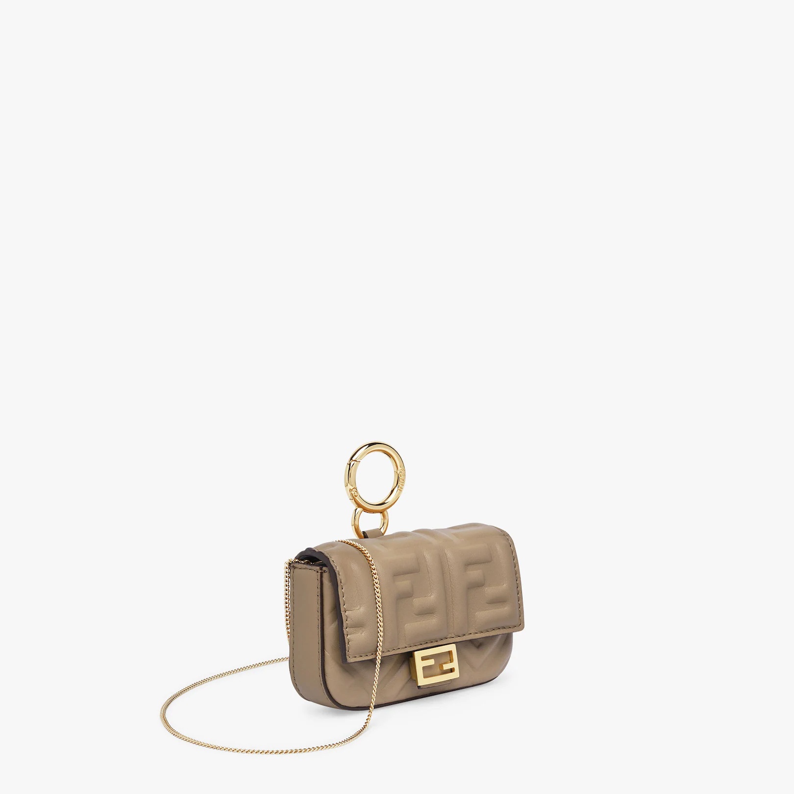 Gray nappa leather charm - 2