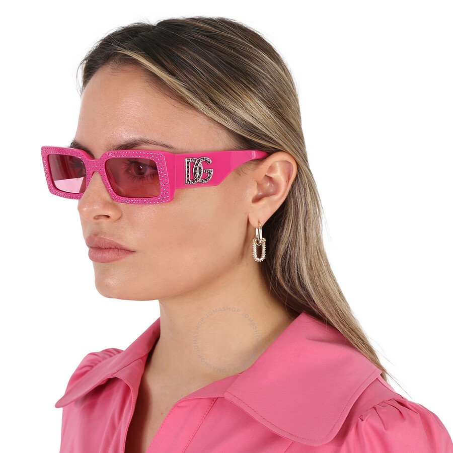 Dolce and Gabbana Pink Rectangular Ladies Sunglasses DG4447B 326284 53 - 2