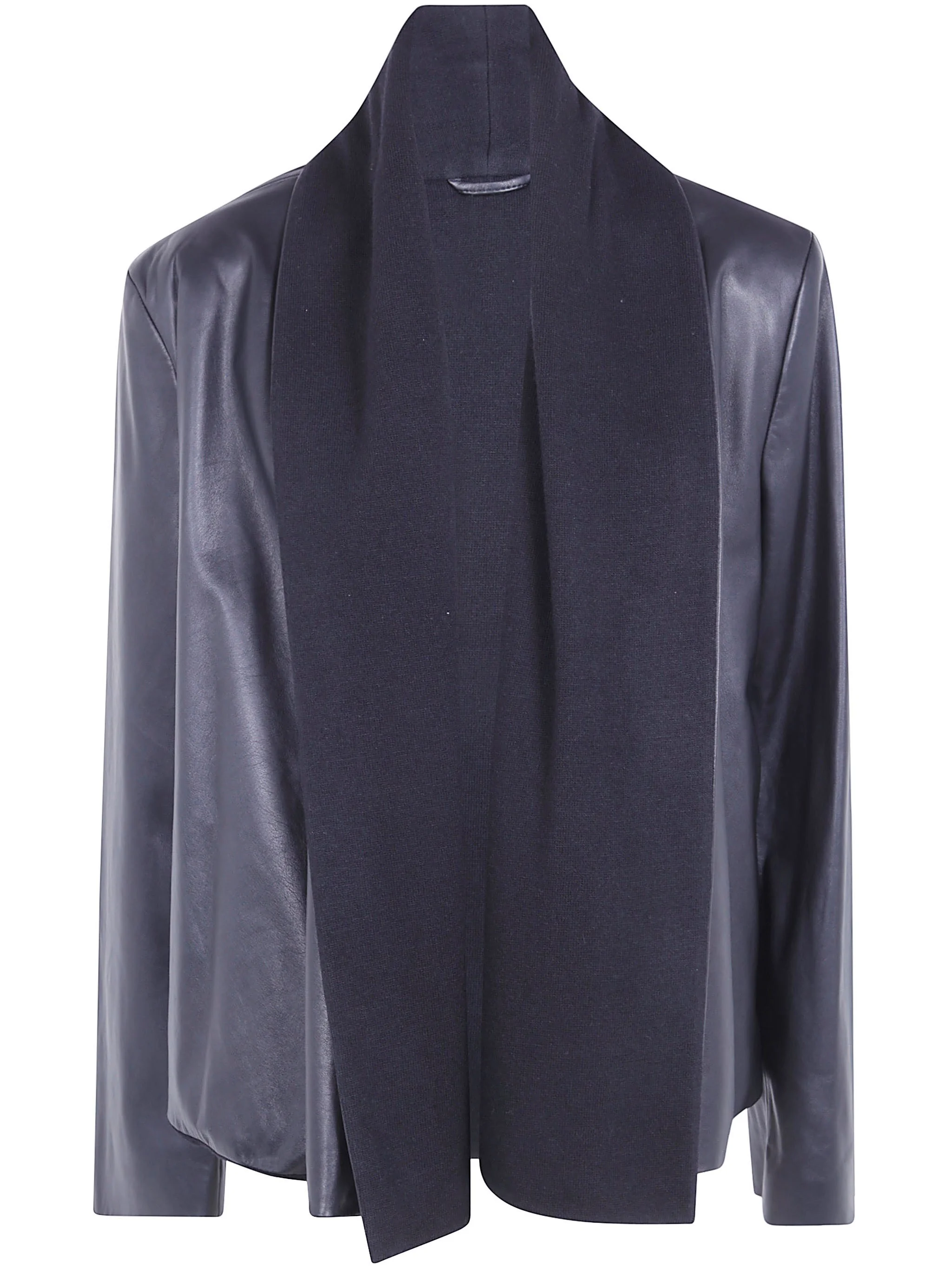 Jacket Scarf Leather Jacket - 1