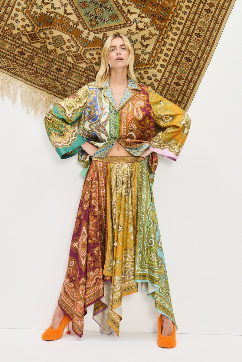 ALÉMAIS Clemenza Spliced Scarf Silk Skirt outlook