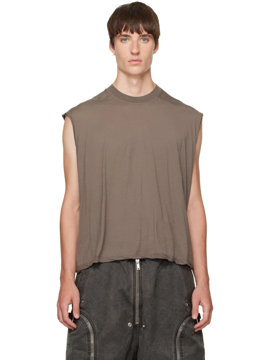 Taupe Tower Cropped Tarp T-shirt - 1
