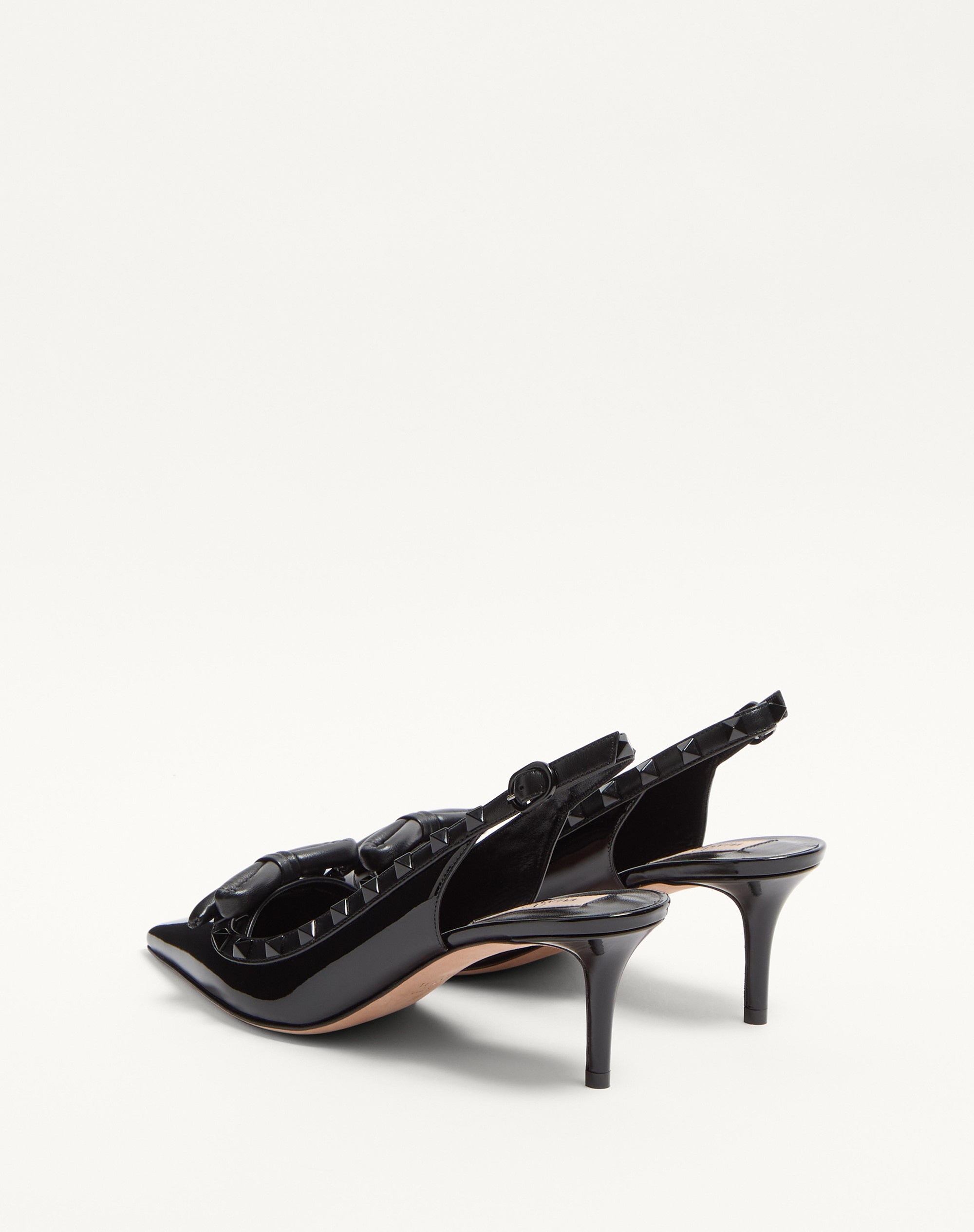 ROCKSTUD BOW SLINGBACK PUMP IN PATENT LEATHER WITH MATCHING STUDS 60MM - 5