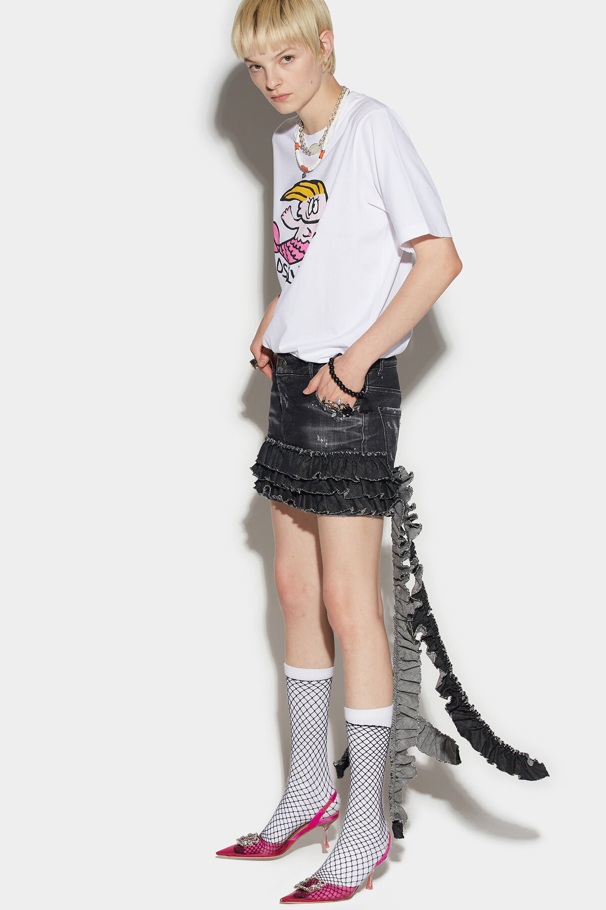 ROUCHED MINI SKIRT - 1