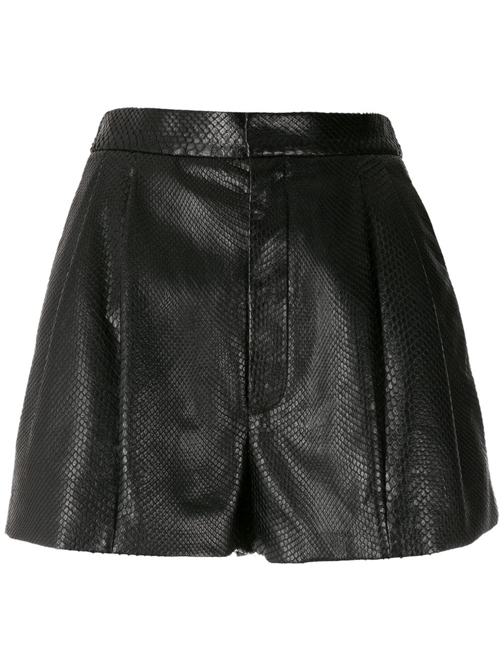 snakeskin pattern short shorts - 1