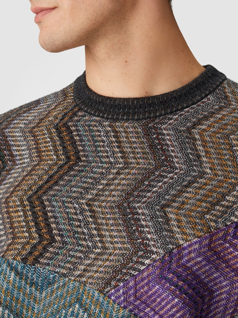 Viscose and lamé wool crewneck sweatshirt 5