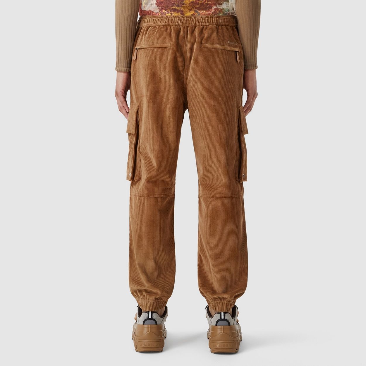 Logo Detail Corduroy Cargo Trousers - 4
