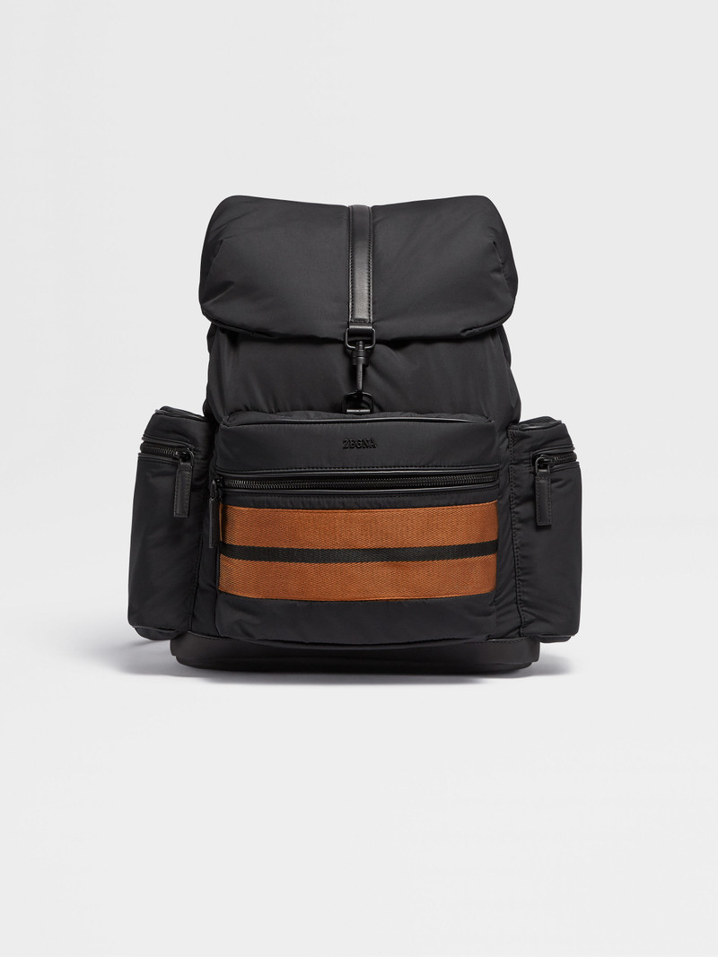 BLACK TECHNICAL FABRIC BACKPACK 1