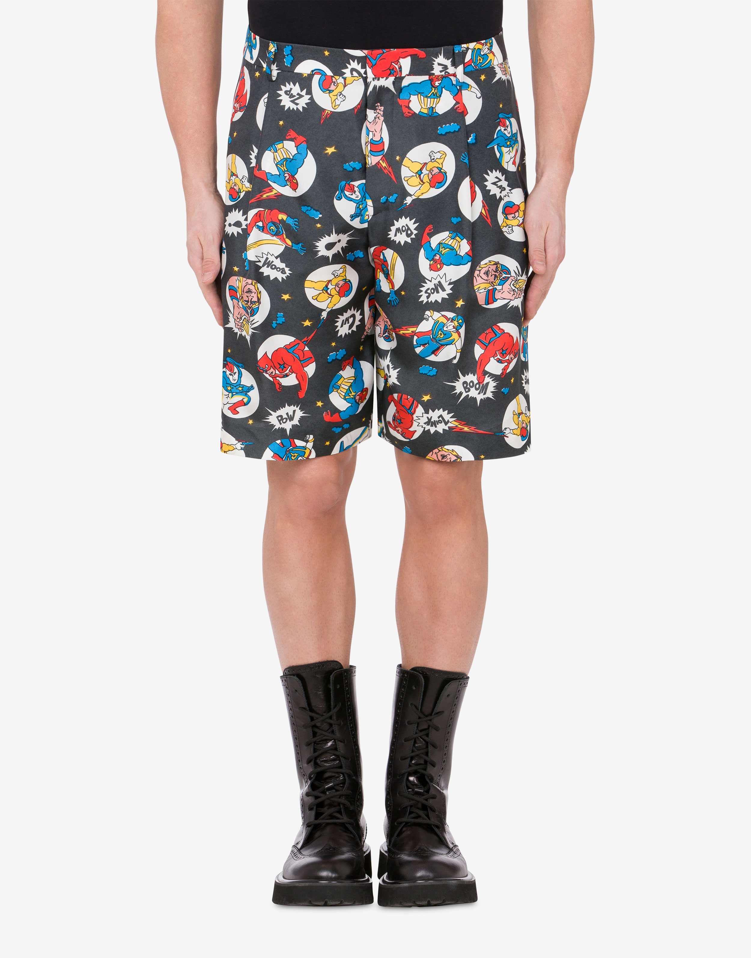 ALLOVER CARTOON TWILL BERMUDA SHORTS - 2