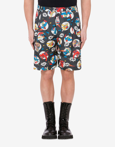 Moschino ALLOVER CARTOON TWILL BERMUDA SHORTS outlook