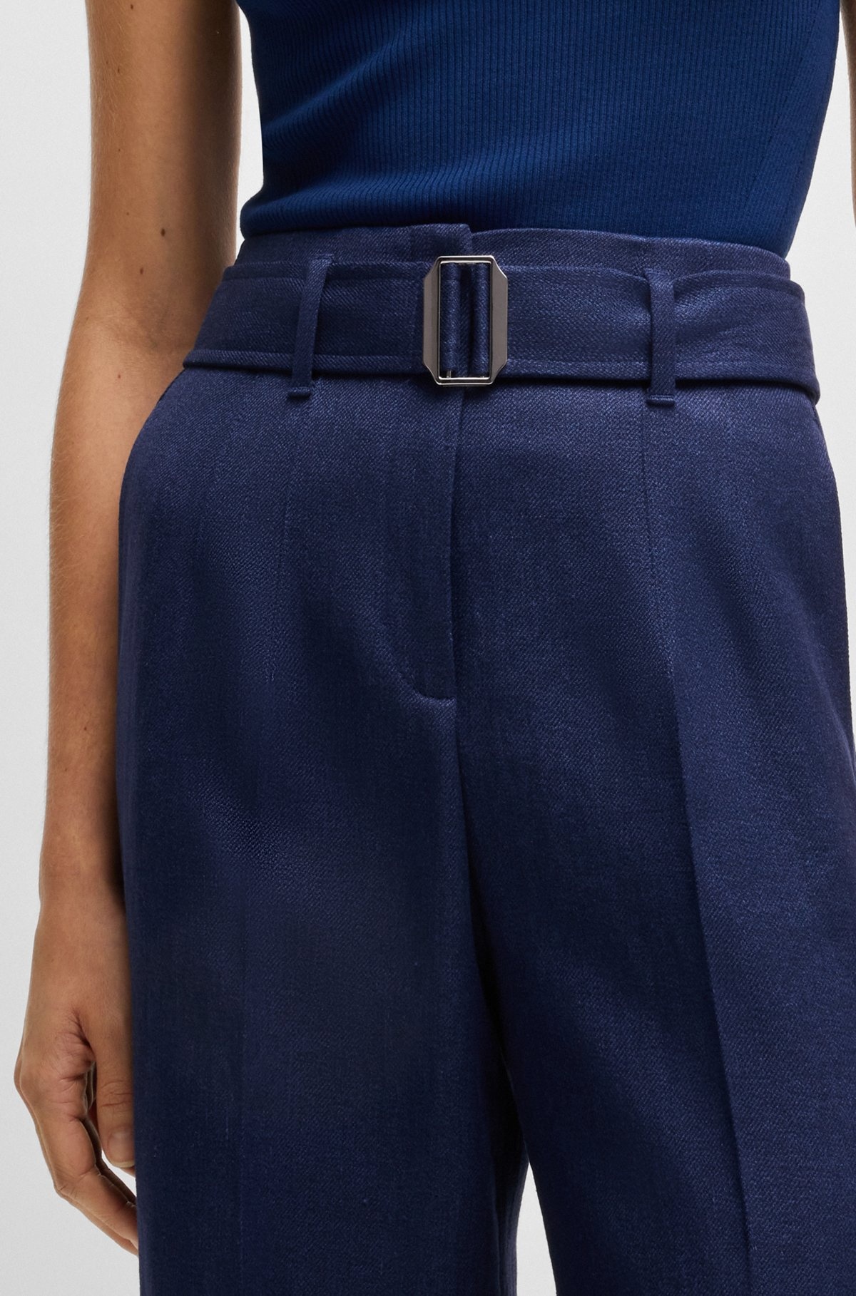 RELAXED-FIT TROUSERS IN A LINEN BLEND - 5