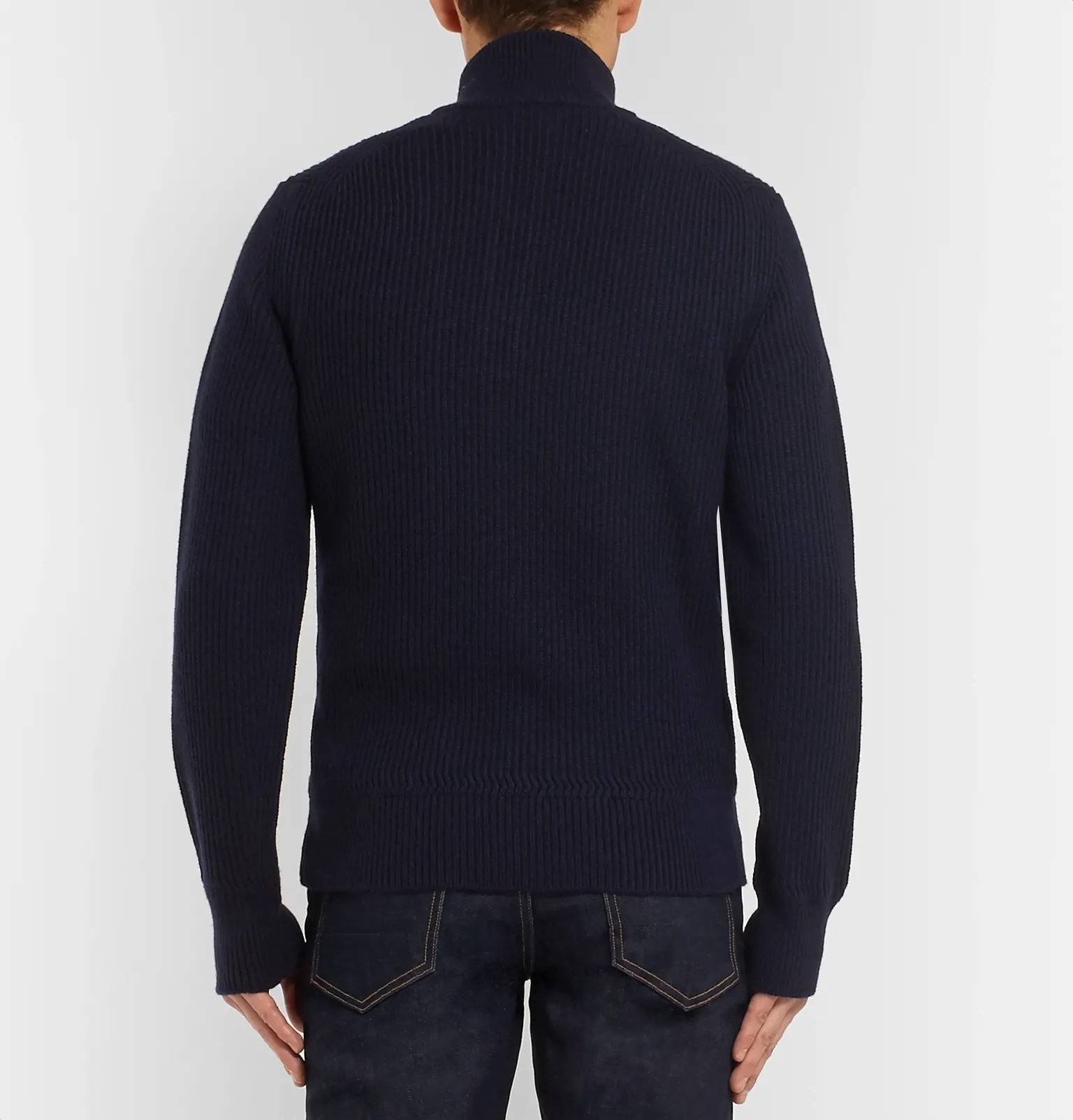 Ribbed Wool and Cashmere-Blend Half-Zip Sweater - 5