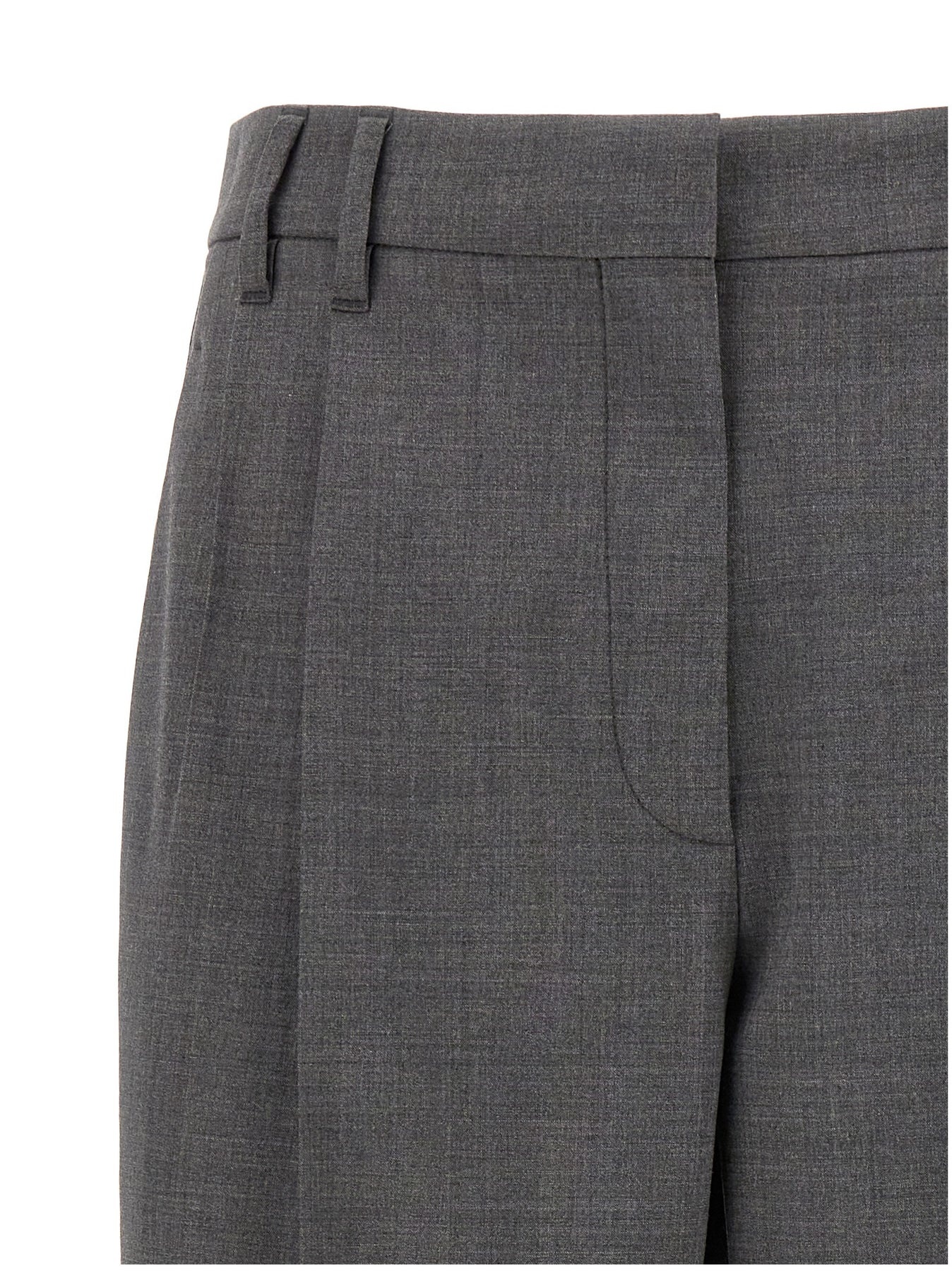 Pin Tuck Trousers Pants Gray - 3