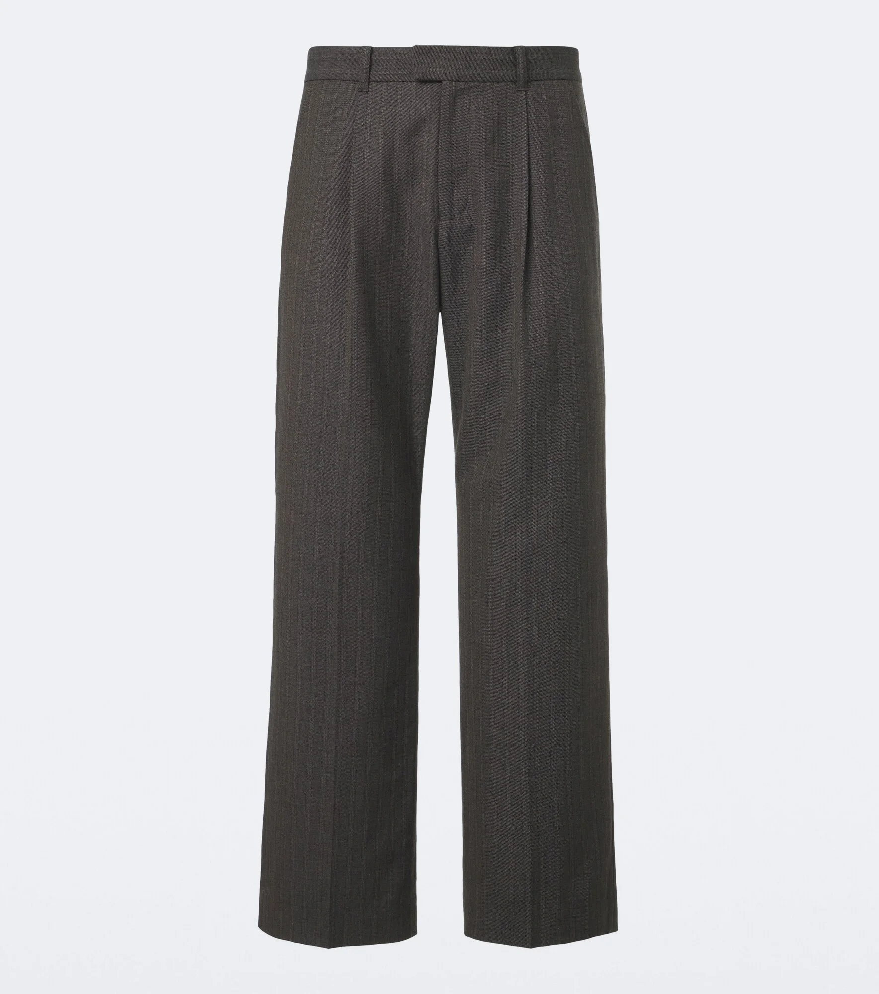 Slack wool and cotton wide-leg pants - 1