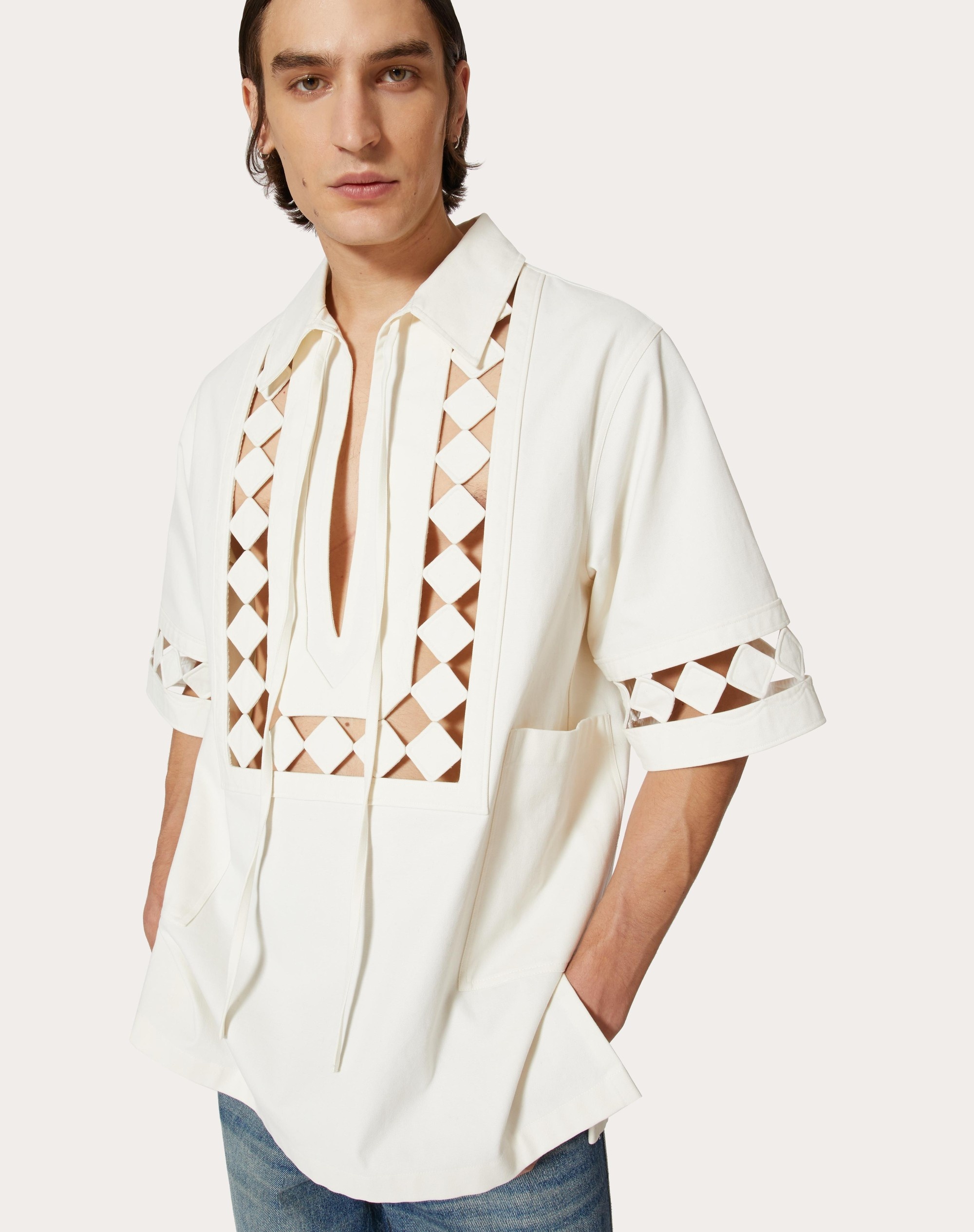 TUNIC WITH GEOMETRIC CUT-OUT EMBROIDERY DETAIL - 5