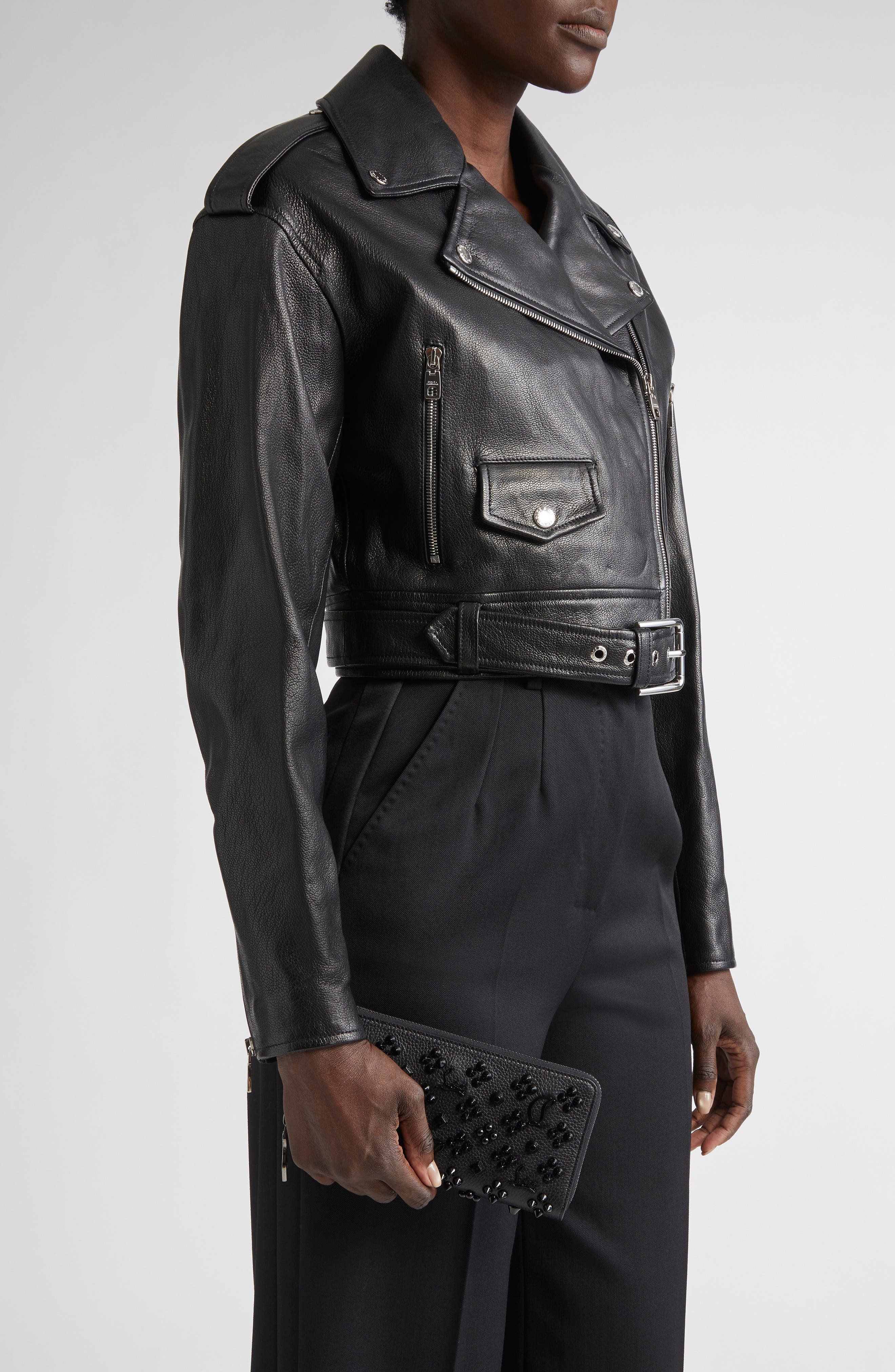 Christian Louboutin Panettone Spiked Calfskin Wallet in Black/Ultrablack at Nordstrom - 3