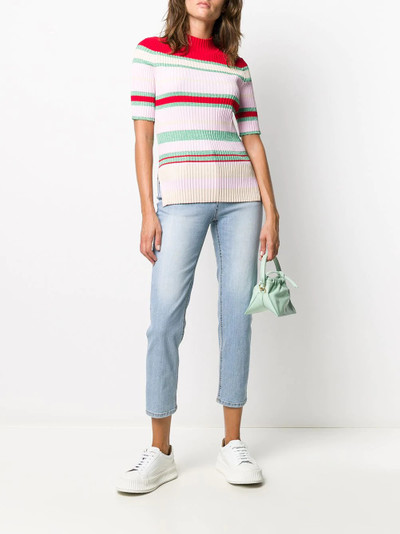 SJYP striped mock-neck ribbed top outlook