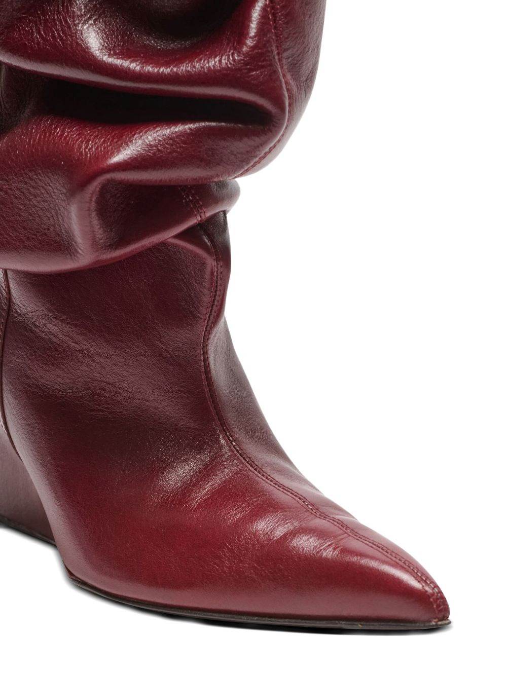 75mm slouchy calfskin wedge ankle boots - 3