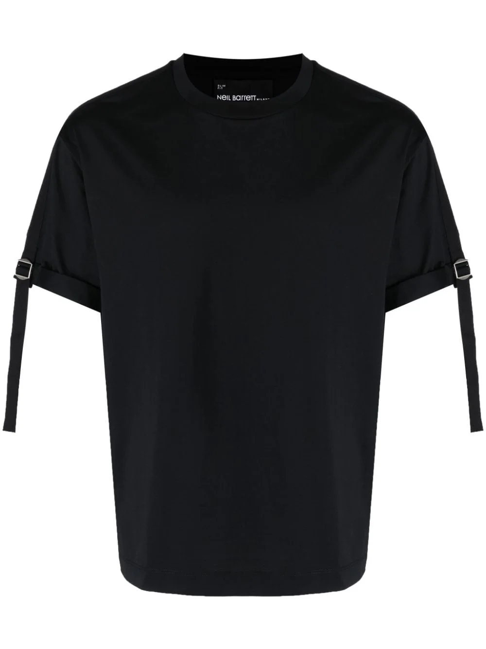 buckle-strap cotton T-shirt - 1