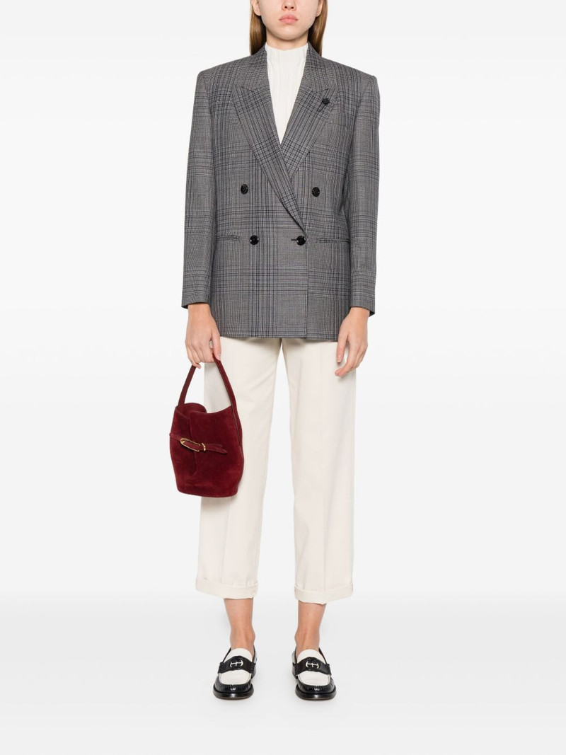 LARDINI double-breasted checked blazer outlook