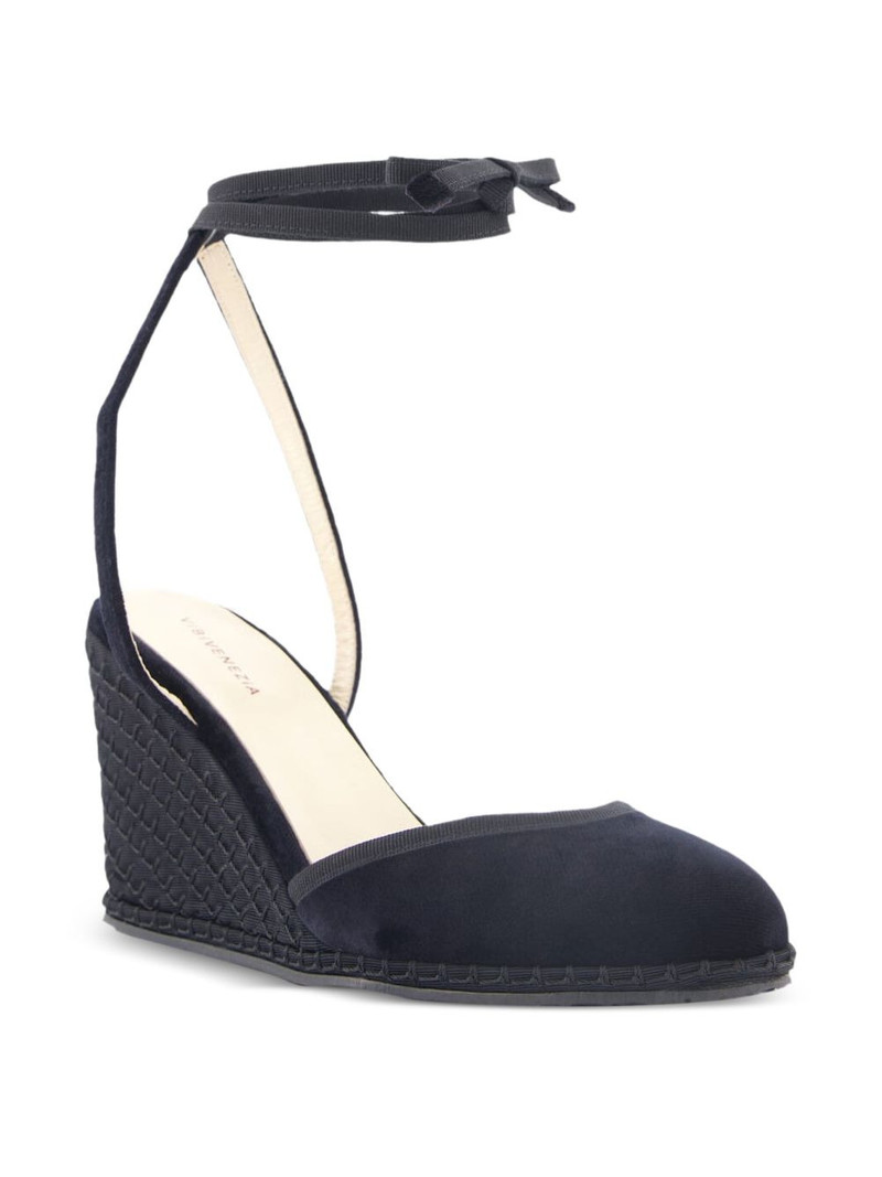 ViBi Venezia 100mm velvet lace-up heeled espadrilles outlook