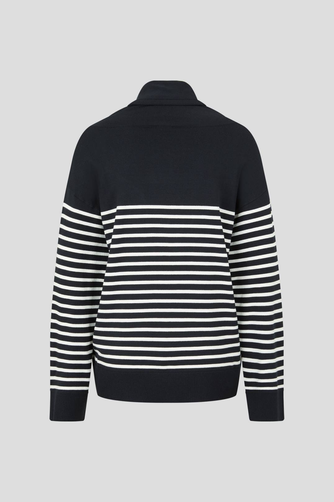 SADIA KNITTED PULLOVER IN NAVY BLUE/WHITE - 5