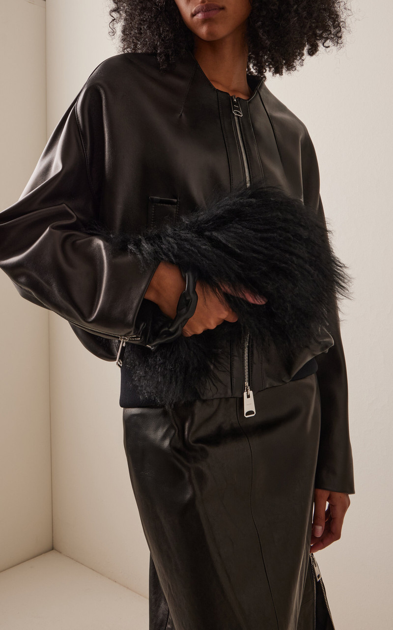 Dolce & Gabbana Necessaire Shearling Pouch black outlook