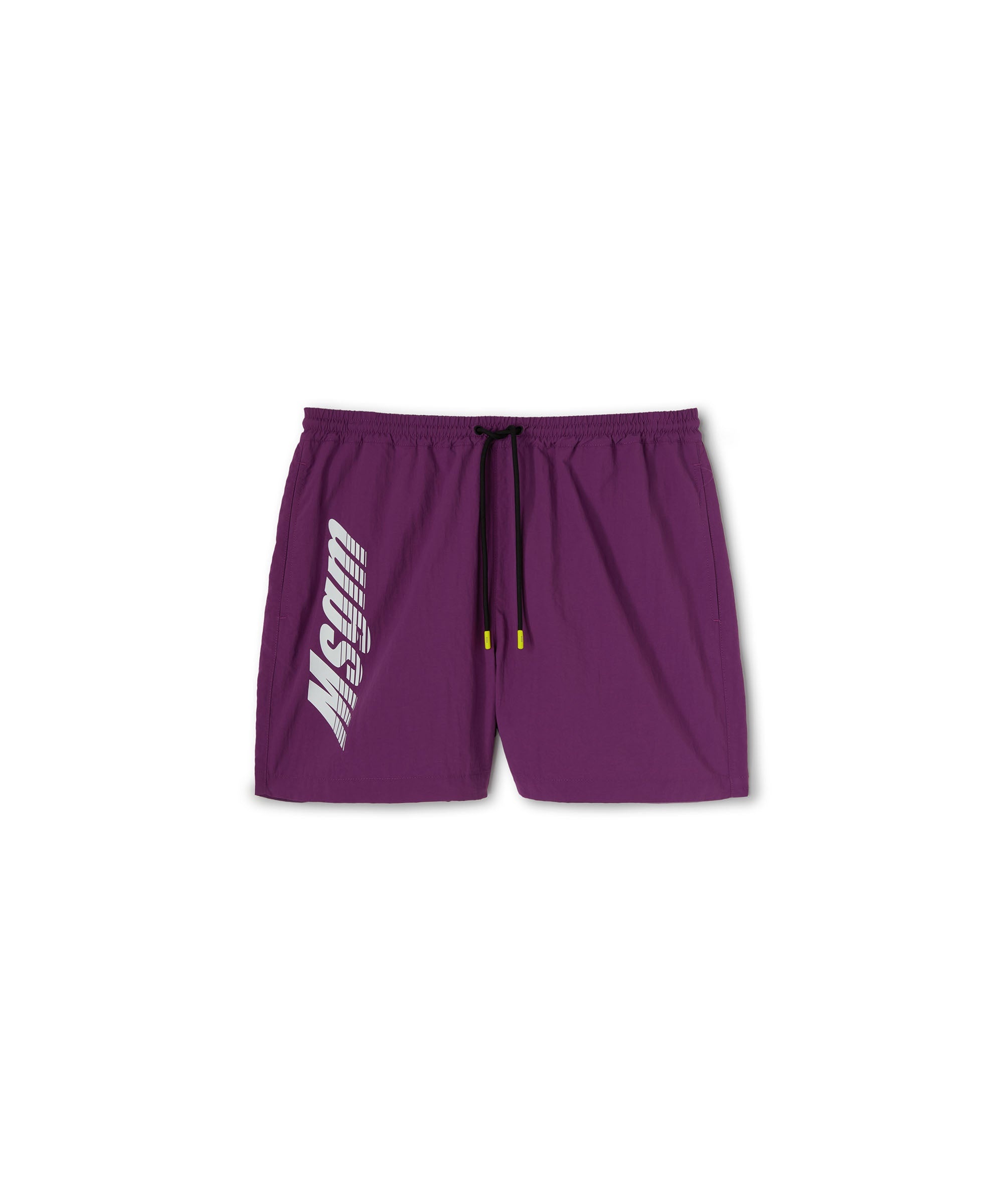 Solid color nylon bathing trunks with MSGM logo - 2