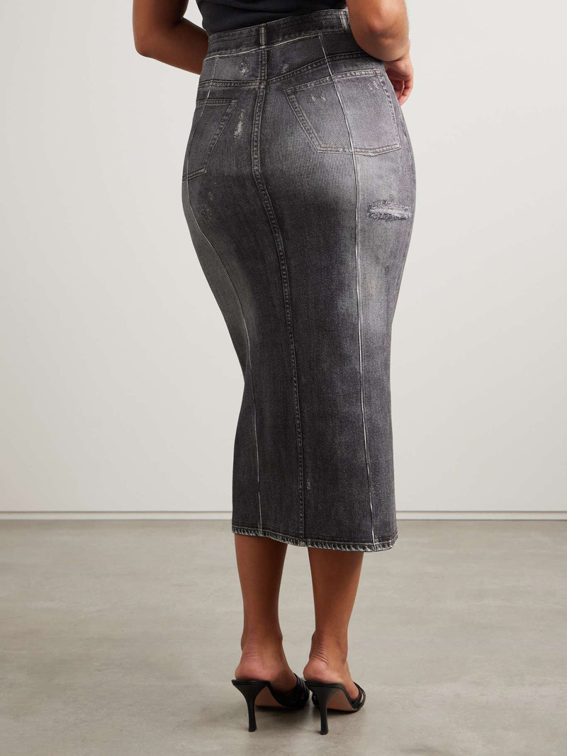 Printed cotton-blend jersey midi skirt 4