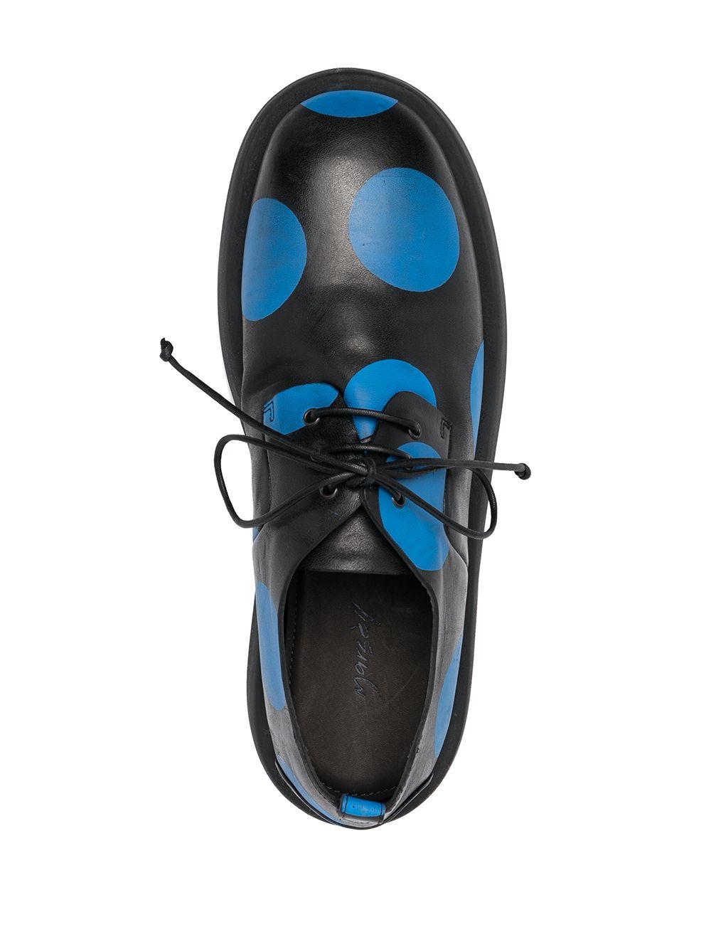 polka-dot leather derby shoes - 4