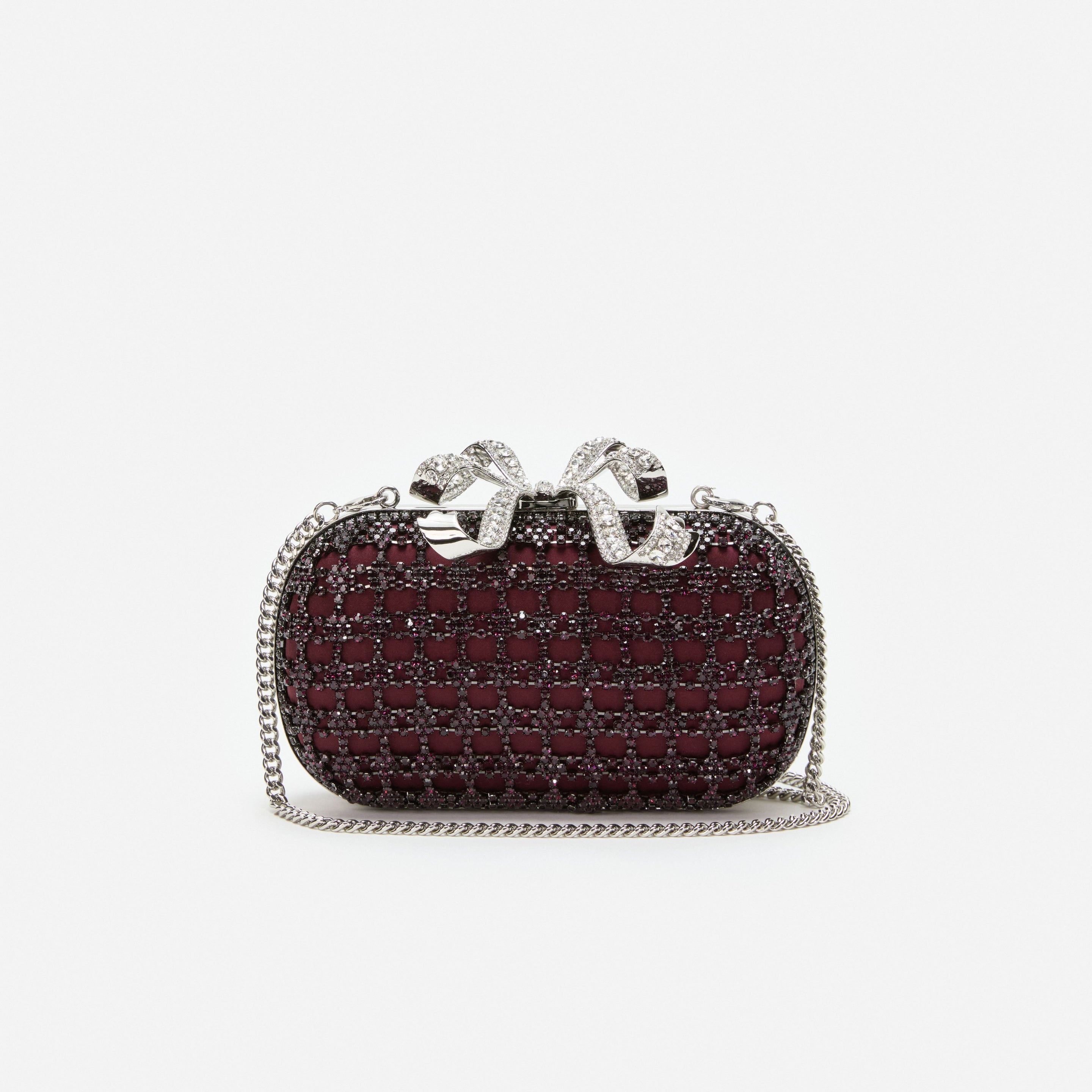 Burgundy Chainmail Clutch Bag - 4