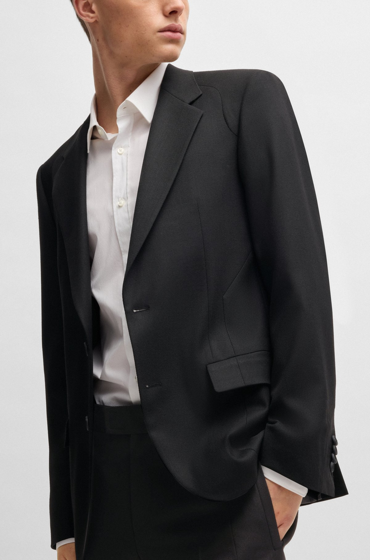 SLIM-FIT SUIT JACKET IN WOOL TWILL - 6